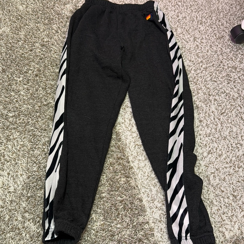 Aviator nation ZEBRA STRIPE SWEATPANTS - BLACK